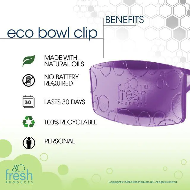 Alt view image 6 of 7 - Eco Bowl Clip 2.0 Toilet Bowl Air Freshener, Fabulous Lavender Scent, 4 Clips