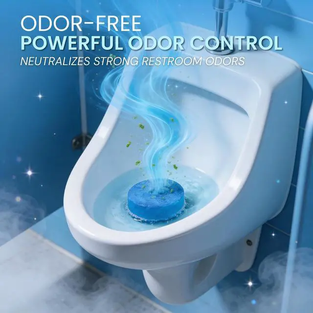 Alt view image 2 of 7 - Urinal Cakes, Ocean Breeze Scent Urinal Deodorizing Block, Fresh Ocean Scent Urinal Pucks (Case of 12)