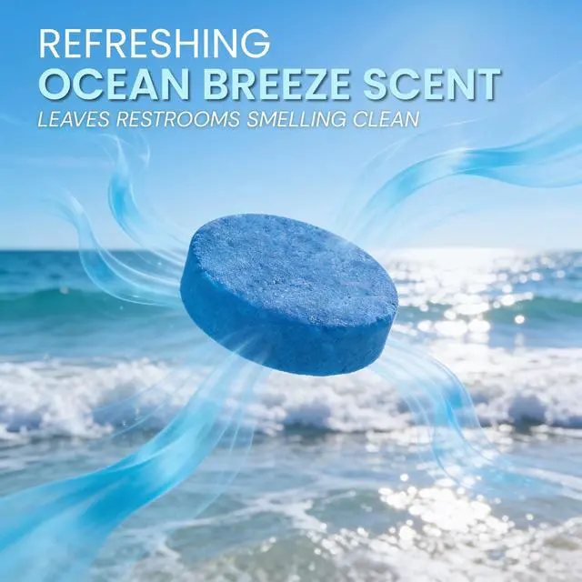 Alt view image 3 of 7 - Urinal Cakes, Ocean Breeze Scent Urinal Deodorizing Block, Fresh Ocean Scent Urinal Pucks (Case of 12)