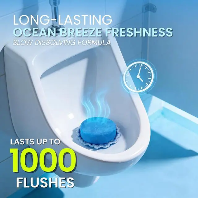 Alt view image 6 of 7 - Urinal Cakes, Ocean Breeze Scent Urinal Deodorizing Block, Fresh Ocean Scent Urinal Pucks (Case of 12)