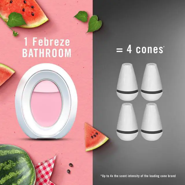 Alt view image 7 of 7 - Bathroom Air Freshener, Odor-Fighting, Plug In Alternative, Air Fresheners for Small Spaces in Home, Bathroom, Kitchen, & Closet, Lilac & Watermelon Scents, 4ct (2 of Each Scent)