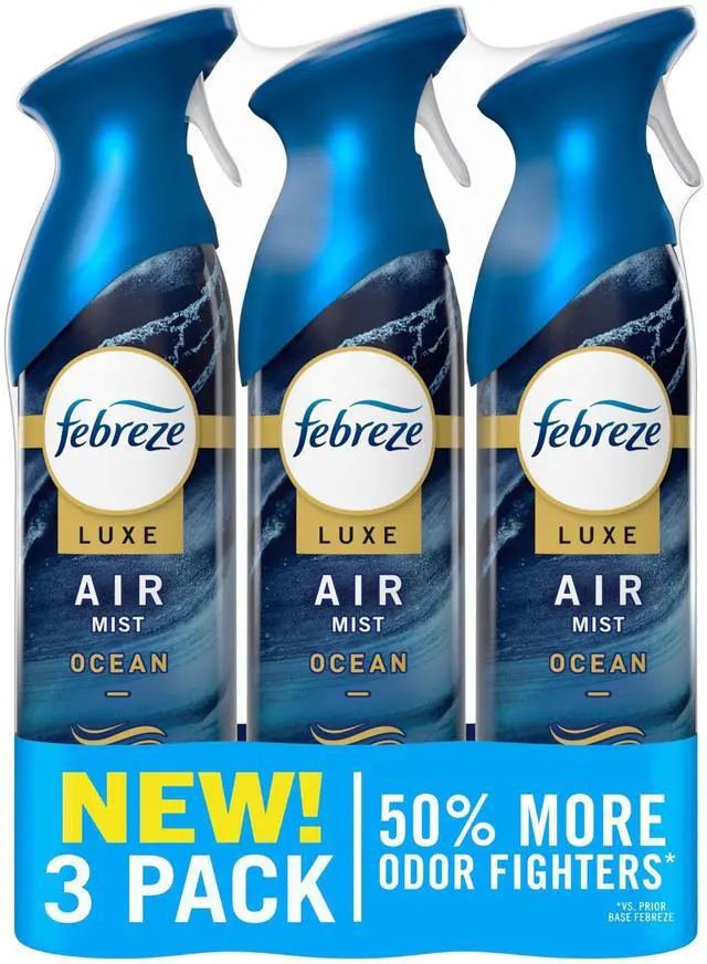 Main image of Air Mist, Luxe Air Freshener Spray, Odor Fighting Room Spray, Deodorizer for Home Bathroom Kitchen Office Apartment Dorm Room Classroom, Ocean Scent, 8.1oz (Pack of 3)