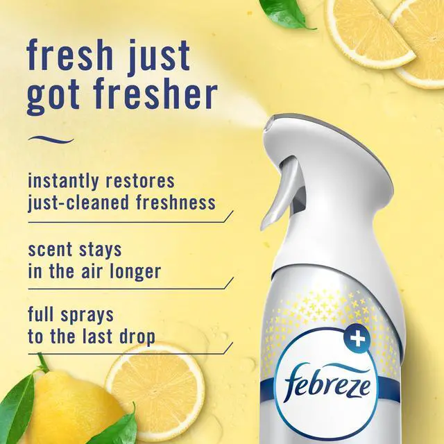 Alt view image 3 of 7 - Air Mist, Air Freshener Spray, Odor Fighting Room Spray, Deodorizer for Home Bathroom Kitchen Office Apartment Dorm Room Classroom, Kitchen Odor Fighter Fresh Lemon Scent, 8.1oz, 3-pack