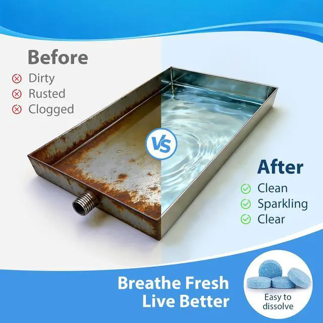 Alt view image 2 of 7 - AC Drain Pan Tablets 120 Count, Condensate Tablets, Non-Clog Pan Cleaner, Effective Odor Control for All HVAC, Dehumidifiers and Appliance Pans