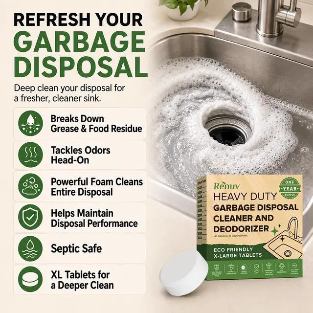 Alt view image 2 of 7 - Garbage Disposal Cleaner & Deodorizer Tablets, 12 XL Tablets
