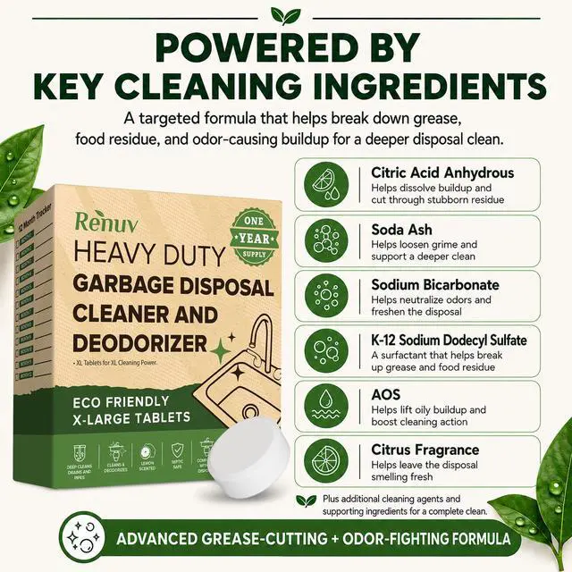 Alt view image 5 of 7 - Garbage Disposal Cleaner & Deodorizer Tablets, 12 XL Tablets