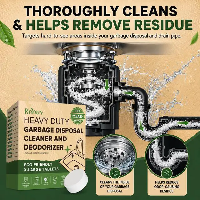 Alt view image 6 of 7 - Garbage Disposal Cleaner & Deodorizer Tablets, 12 XL Tablets