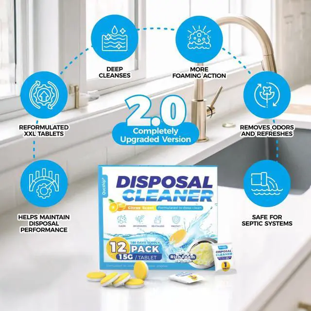 Alt view image 2 of 6 - Garbage Disposal Cleaner Deodorizer Tablets, 12 Count, 6 Month Supply