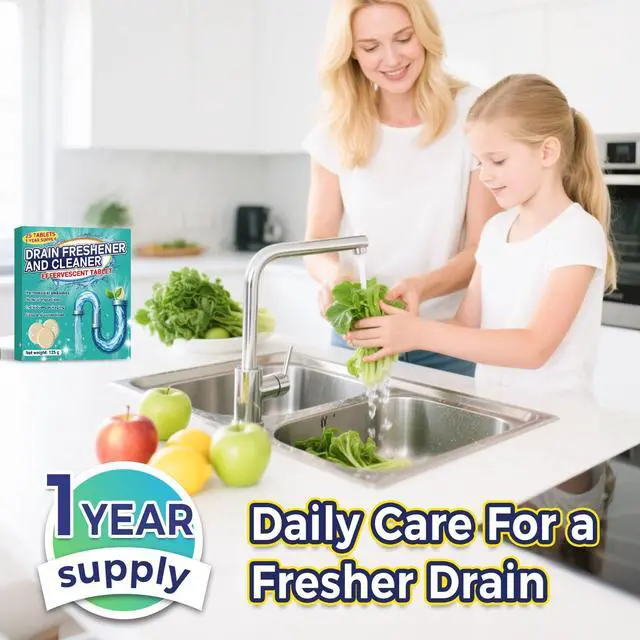 Alt view image 7 of 7 - Disposal Cleaner Tablets 25 Pack, 1 Year Supply Sink and Drain Cleaner, Deodorizer Tablets Remove Odor-Causing Residues, Garbage Disposal Cleaner For House, Kitchen, Bathroom Drain Cleaning Care