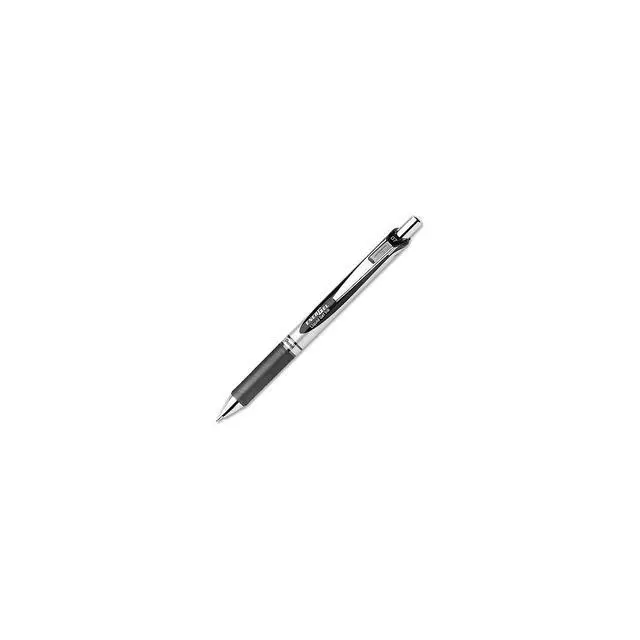 Alt view image 4 of 7 - EnerGel RTX Retractable Liquid Gel Pen, (0.7mm) Medium Line, Metal Tip, Black Ink, Box of 12 (BL77-A)