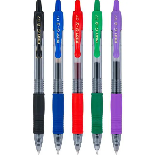Alt view image 6 of 7 - G2 Pens, Premium Refillable And Retractable Gel Ink Pens Fine Point 0.7mm, Assorted Colors, 5-Pack