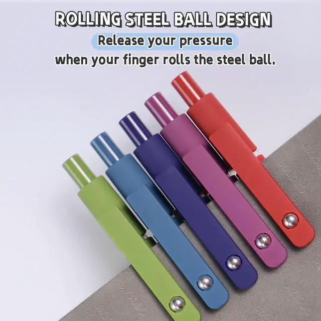 Alt view image 4 of 7 - Gel Pens, 5 Pcs 0.5mm Black Ink Pens Fine Point Smooth Writing Pens with Silicone Grip, High-End Series Metal Clip Retractable Pens for Journaling Note Taking (Vintage)