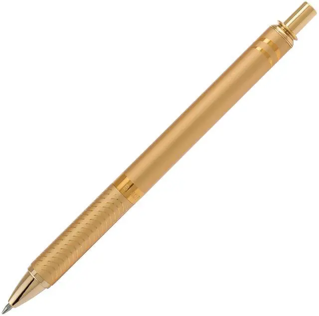 Main image of EnerGel Alloy Retractable Gel Pen, Gold Barrel, Black Ink, Includes Gif Box (BL407XABX)
