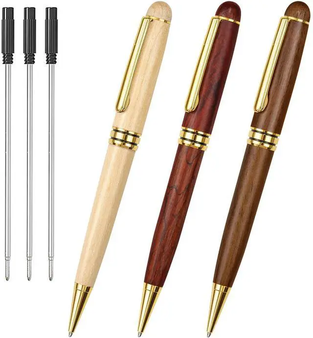 Main image of Wood Ballpoint Pens Gift Set - Luxury Wooden Pens for Men Women