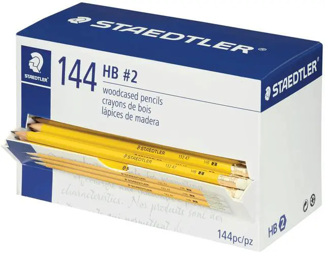 Main image of Yellow School Pencils (144-Pack), Pre-Sharpened #2 HB with Erasers, Ready-to-Use School Supplies for Students and Teachers