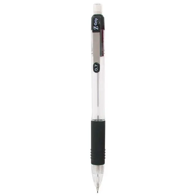 Alt view image 2 of 7 - Z-Grip Mechanical Pencil, Smooth Writing, Latex-Free Grip, 0.7mm Lead, #2 HB, Pre-Loaded with Lead and Eraser, for School, Office, Everyday Use, Refillable, Clear Barrel, 24-Pack, (15241)