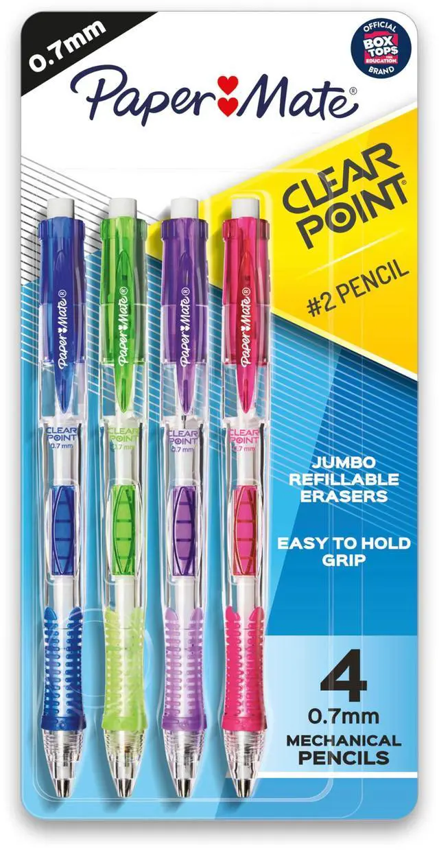 Main image of Clearpoint Mechanical Pencils, 0.7mm HB #2 Lead, Assorted Fashion Barrel Colors, 4 Count - Teacher Supplies, College, Note Taking