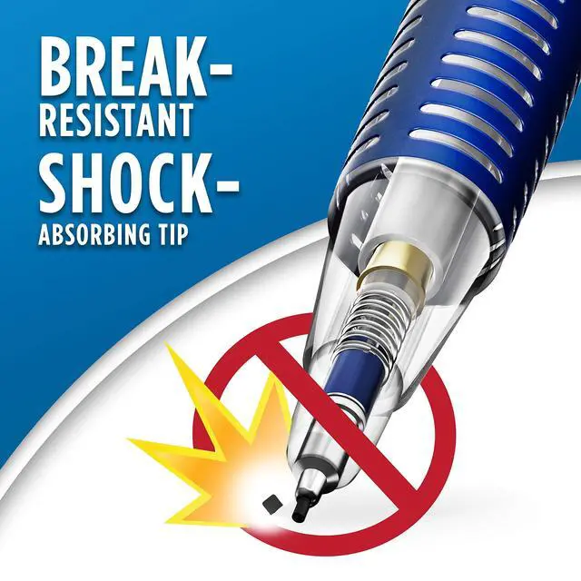 Alt view image 3 of 7 - Clearpoint Mechanical Pencils, 0.5mm Break-Resistant HB #2 Lead, Eraser Refills, 2 Count