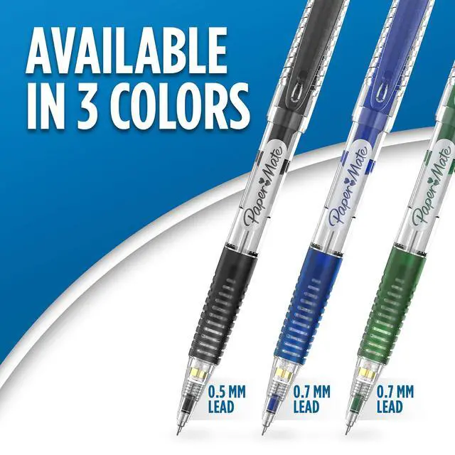 Alt view image 4 of 7 - Clearpoint Mechanical Pencils, 0.5mm Break-Resistant HB #2 Lead, Eraser Refills, 2 Count
