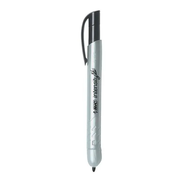 Alt view image 3 of 5 - Intensity Retractable Permanent Markers, Fine Bullet Tip, Black, 12-Count Pack, Permanent Markers for Teachers and Office Supplies