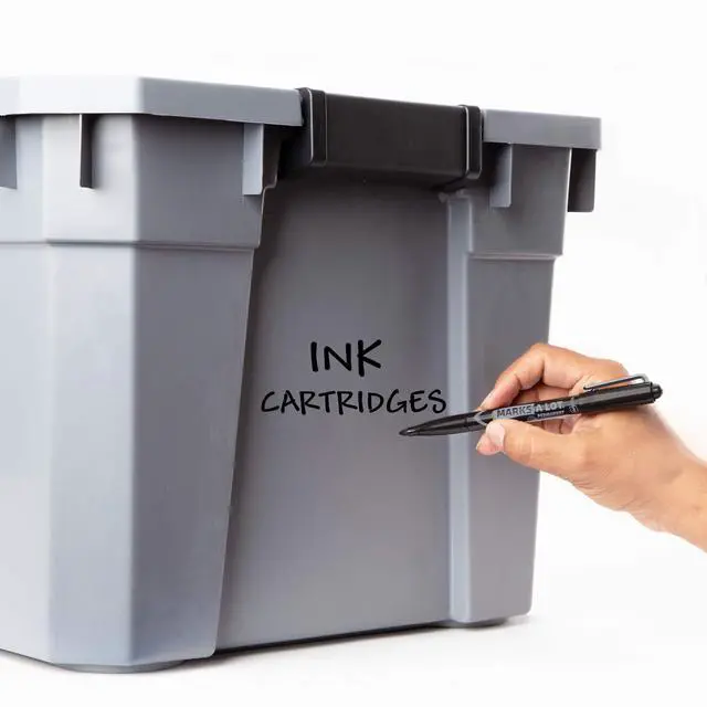Alt view image 3 of 7 - Marks-A-Lot Permanent Markers, Pen-Style Size, Bullet Tip, Water and Wear Resistant, 3 Black Markers (29837)