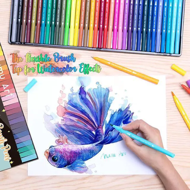 Alt view image 5 of 7 - 35 Dual Markers Pen for Adult Coloring Book, Coloring Brush Art Marker, Fine Tip Colored Pens for Bullet Journaling Drawing Planner