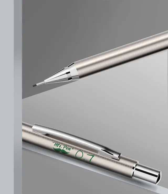 Alt view image 6 of 7 - Metal Mechanical Pencil Set with Lead Refills & Erasers, 2 Pack