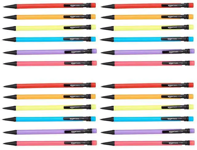 Main image of Mechanical Pencils 0.7mm for Writing, Drawing, School and Office Supplies, Multicolor, 24-Pack