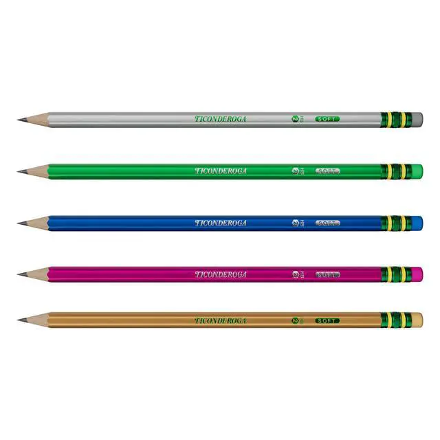 Alt view image 3 of 7 - Wooden Pencils, Pre-Sharpened, #2 HB Soft, Metallic Colors, 10 Count