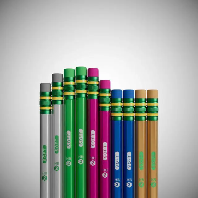 Alt view image 7 of 7 - Wooden Pencils, Pre-Sharpened, #2 HB Soft, Metallic Colors, 10 Count