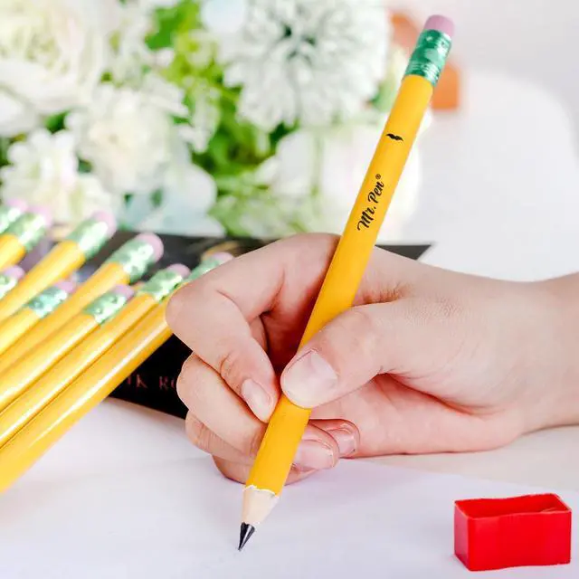 Alt view image 7 of 7 - Jumbo Pencils, 10 Pack with 1 Sharpener, Yellow Barrels