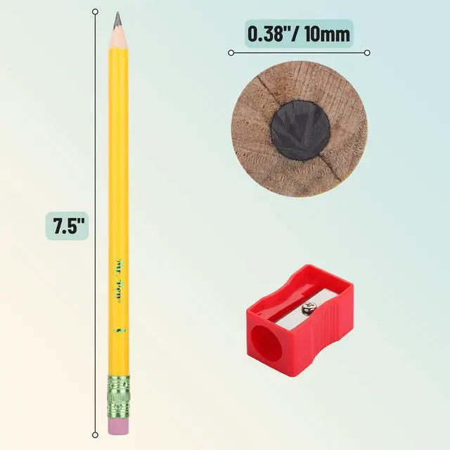 Alt view image 4 of 7 - Jumbo Pencils, 10 Pack with 1 Sharpener, Yellow Barrels