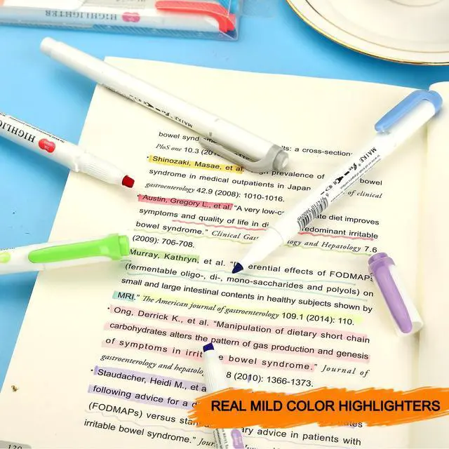 Alt view image 4 of 7 - Pastel Highlighters - 25 Pcs Assorted Colors Dual Tip Real Mild Highlighter Markers, Chisel & Fine Tips for Bible Journaling, Note Taking, School Supplies, No Bleed