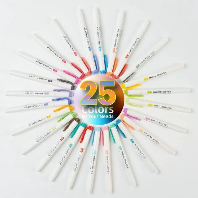 Alt view image 5 of 7 - Pastel Highlighters - 25 Pcs Assorted Colors Dual Tip Real Mild Highlighter Markers, Chisel & Fine Tips for Bible Journaling, Note Taking, School Supplies, No Bleed