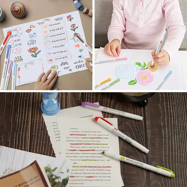 Alt view image 7 of 7 - Pastel Highlighters - 25 Pcs Assorted Colors Dual Tip Real Mild Highlighter Markers, Chisel & Fine Tips for Bible Journaling, Note Taking, School Supplies, No Bleed