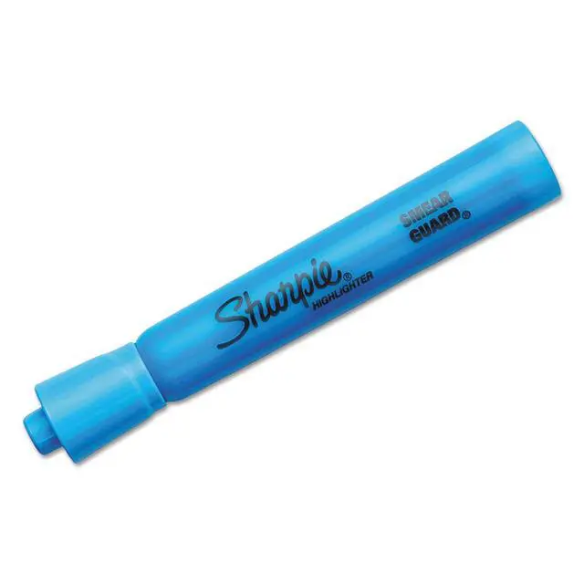 Alt view image 4 of 6 - Tank Style Highlighters, Chisel Tip, Fluorescent Blue, Box of 12