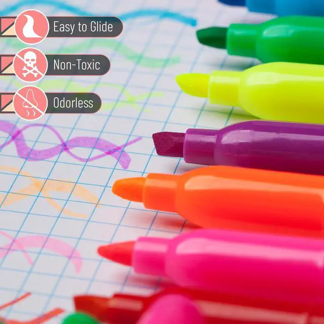 Alt view image 3 of 7 - Highlighters Assorted Colors, 28 Pack, Chisel Tip