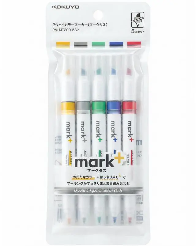 Main image of Fluorescent Highlighters, Dual-Tip Highlighter Markers for Bible in Assorted Colors, Fine & Chisel Tip No Bleed Quick-Dry for Journals, Planners, Notes, Vivid Colors (PM-MT200-5S2)