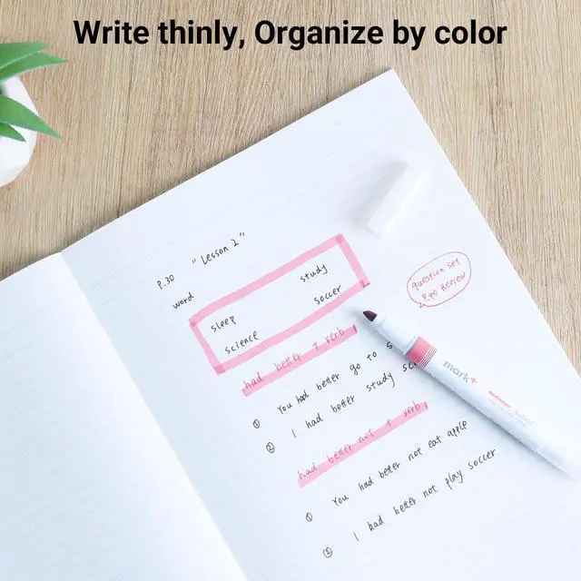 Alt view image 5 of 7 - Fluorescent Highlighters, Dual-Tip Highlighter Markers for Bible in Assorted Colors, Fine & Chisel Tip No Bleed Quick-Dry for Journals, Planners, Notes, Vivid Colors (PM-MT200-5S2)