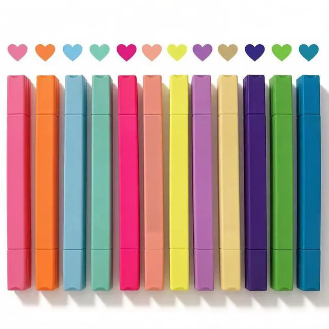 Main image of 12Pcs Dual Tip Highlighters, Pastel highlighters Quick Dry, Aesthetic Cute Markers, for Journaling Accessories School Supplies and Nurse Office (Macaron)