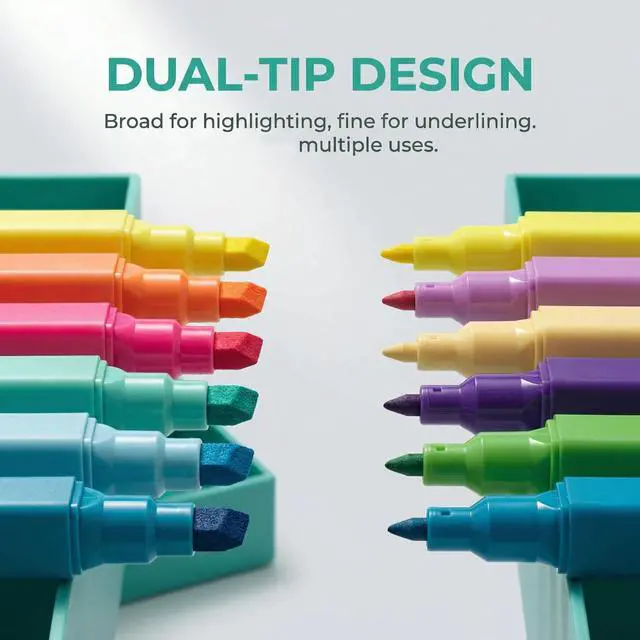Alt view image 2 of 7 - 12Pcs Dual Tip Highlighters, Pastel highlighters Quick Dry, Aesthetic Cute Markers, for Journaling Accessories School Supplies and Nurse Office (Macaron)