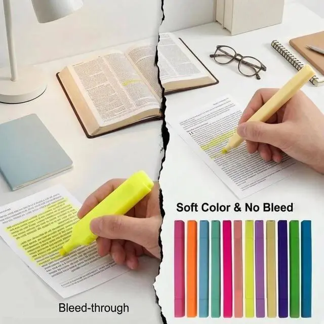 Alt view image 6 of 7 - 12Pcs Dual Tip Highlighters, Pastel highlighters Quick Dry, Aesthetic Cute Markers, for Journaling Accessories School Supplies and Nurse Office (Macaron)