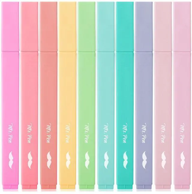 Main image of Aesthetic Highlighters No Bleed, 10 Pack, Assorted Colors | Chisel Tip, Cute Highlighters Assorted Colors for Journaling, Highlighting, Underlining, Fast Dry, Back to School Supplies