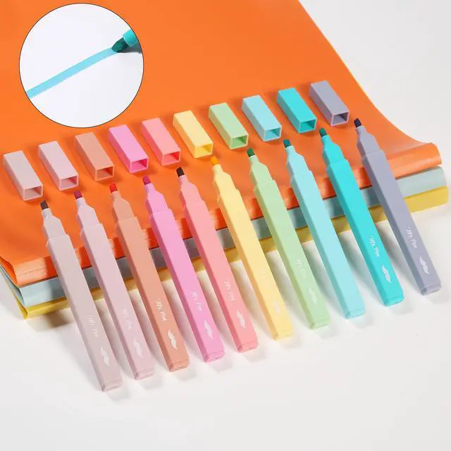 Alt view image 6 of 7 - Aesthetic Highlighters No Bleed, 10 Pack, Assorted Colors | Chisel Tip, Cute Highlighters Assorted Colors for Journaling, Highlighting, Underlining, Fast Dry, Back to School Supplies