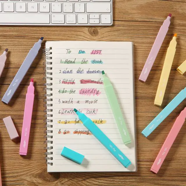 Alt view image 7 of 7 - Aesthetic Highlighters No Bleed, 10 Pack, Assorted Colors | Chisel Tip, Cute Highlighters Assorted Colors for Journaling, Highlighting, Underlining, Fast Dry, Back to School Supplies