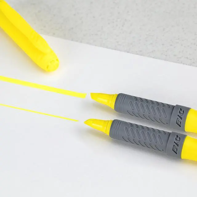 Alt view image 4 of 6 - Brite Liner Grip Highlighters, Chisel Tip (1.6 mm), Classic Yellow, 2-Count Pack, Best Highlighters for School Supplies and Office Supplies