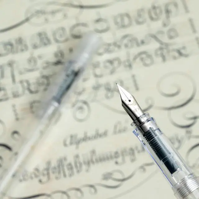 Alt view image 4 of 6 - Kakuno Fountain Pen, Clear Barrel, Medium Nib, 0.5mm, Pilot Kakuno Fountain Pen Extra Fine
