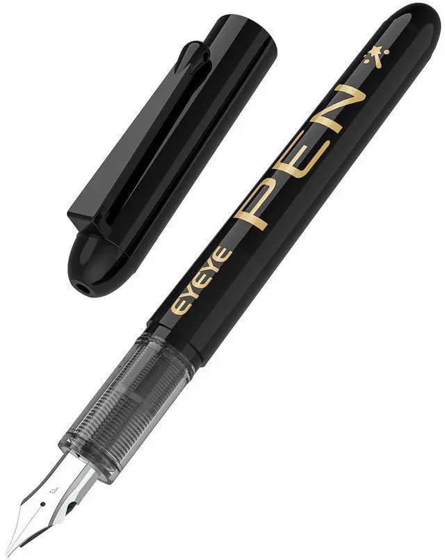 Alt view image 4 of 7 - Disposable Fountain Pens Fine Point, 4 Black 4 Blue Fountain Pens for Writing, Stainless Steel Nib, Smooth Writing for Journaling, Drafting, Sketching, Doodling & Office Supplies