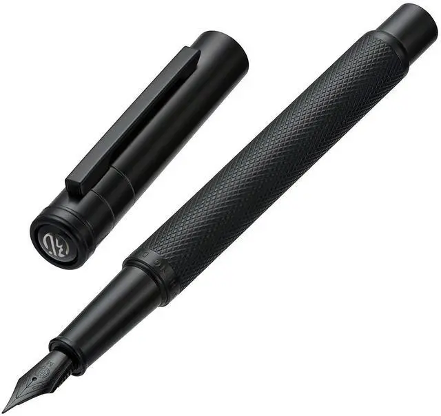 Main image of Hongdian Black Forest Fountain Pen Medium Nib Classic Design with Converter and Metal Pen Case Set