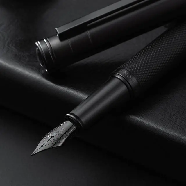 Alt view image 4 of 7 - Hongdian Black Forest Fountain Pen Medium Nib Classic Design with Converter and Metal Pen Case Set